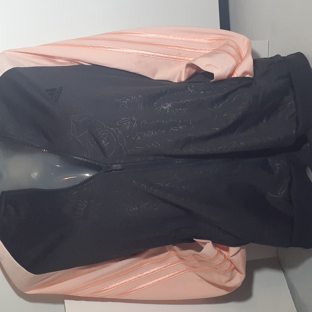 Women's Adidas Black and Pink Jacket - Picture 2 of 10
